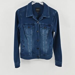 Liverpool Dark Americana Denim‎ Jacket Womens Size S Classis Stretch Power Flex